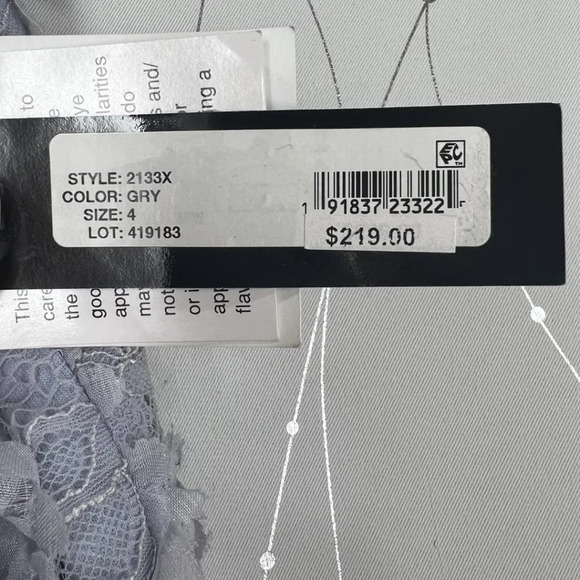 NWT Xscape Lilac Gray 3D Floral Lace Midi Dress $219 - Picture 12 of 13